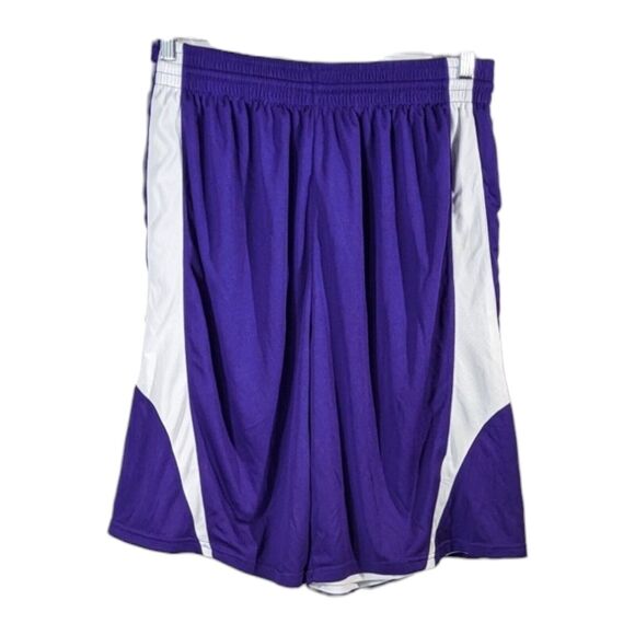Purple and White Reversible Basketball Shorts Mens Size Small Drawstring Sports - Picture 4 of 10